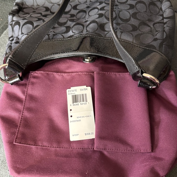 Coach Large Soho Signature Hobo Cloth Handbag - Picture 5 of 9